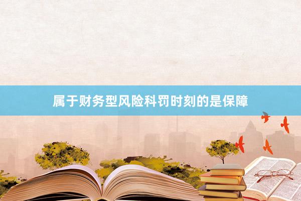 属于财务型风险科罚时刻的是保障